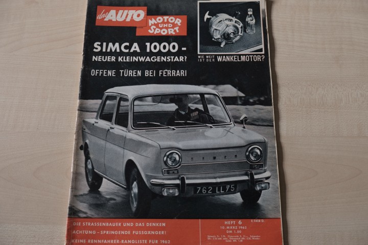 Deckblatt Auto Motor und Sport (06/1962)